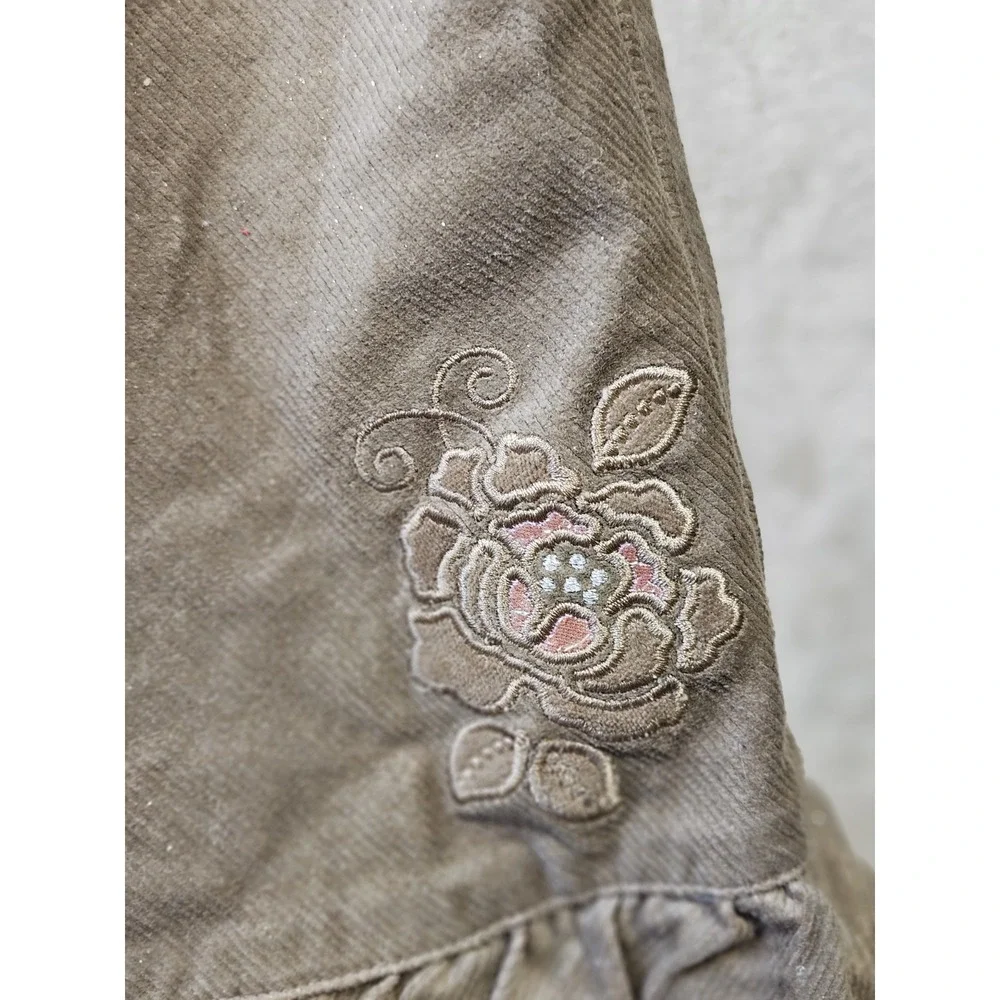 The Children's Place 24M Corduroy Dress &‎ Bloomers Set Brown Ruffle Hem Floral - Picture 6 of 12